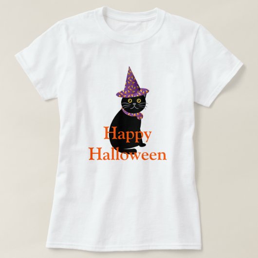 Halloween Black Cat T-Shirt (Design vorne)