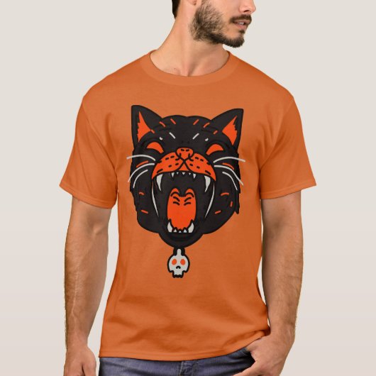 Halloween Black Cat T-Shirt (Vorderseite)