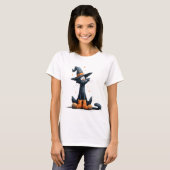 Halloween Black Cat T-Shirt (Vorne ganz)