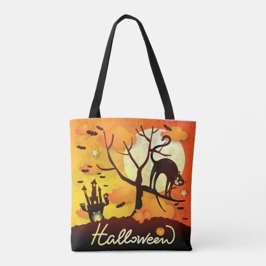 Halloween Black Cat Tasche (Rückseite)