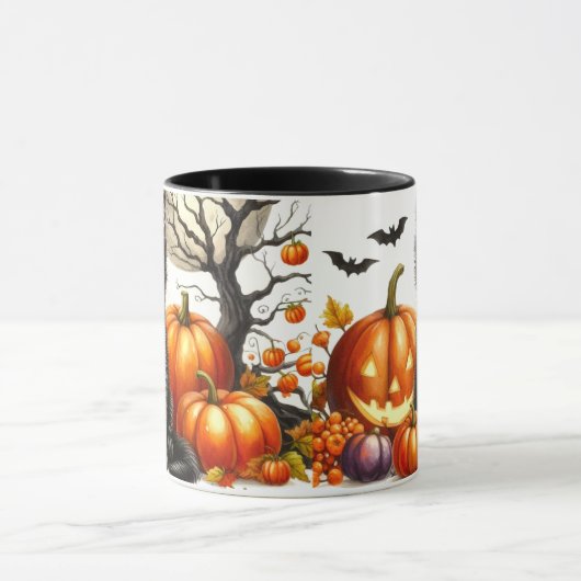 Halloween Black Cat Tasse (Zentrum)
