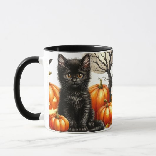 Halloween Black Cat Tasse (Links)