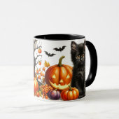 Halloween Black Cat Tasse (VorderseiteRechts)