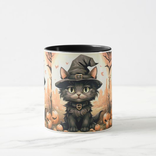 Halloween Black Cat Tasse (Zentrum)