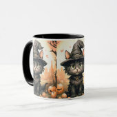 Halloween Black Cat Tasse (Vorderseite Links)