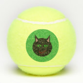 Halloween Black Cat Tennis Balls Tennisbälle (Rückseite)