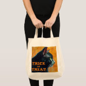 Halloween Black Cat Trick oder Treat Bag Tragetasche (Vorderseite (Produkt))