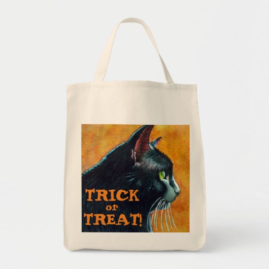 Halloween Black Cat Trick oder Treat Bag Tragetasche (Vorne)