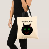 Halloween Black Cat Trick oder Treat Bag Tragetasche (Vorderseite (Produkt))