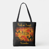 Halloween Black Cat Trick oder Treat Candy Wiederv Tasche (Rückseite)