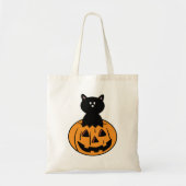 Halloween Black Cat Trick oder Treff Halloween Bag Tragetasche (Vorne)