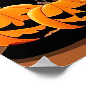 Halloween Black Cat Umgeben von Jack-o'-Lanterns Poster (Ecke)