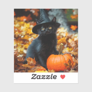 Halloween Black Cat und Pumpkin Aufkleber