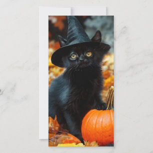 Halloween Black Cat und Pumpkin Card