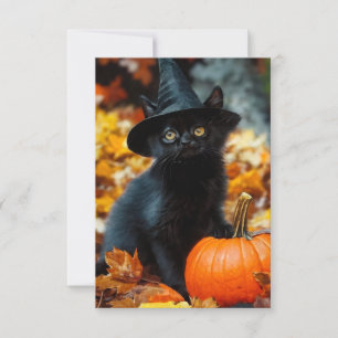 Halloween Black Cat und Pumpkin Dankeskarte