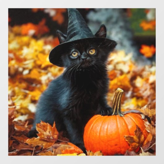 Halloween Black Cat und Pumpkin Fensteraufkleber (Blatt)