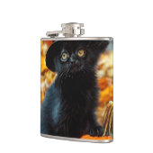 Halloween Black Cat und Pumpkin Flachmann (Links)