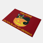 Halloween Black Cat und Pumpkin Fußmatte (Schrägansicht)