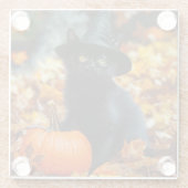 Halloween Black Cat und Pumpkin Glasuntersetzer (Rückseite)