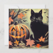 Halloween Black Cat und Pumpkin Karte (Vorderseite)