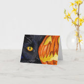 Halloween Black Cat und Pumpkin Karte (Gelbe Blume)