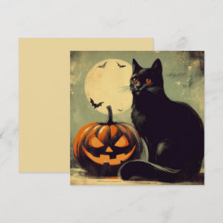 Halloween Black Cat und Pumpkin Karte