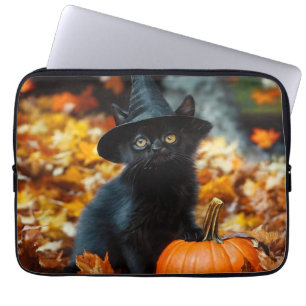 Halloween Black Cat und Pumpkin Laptopschutzhülle
