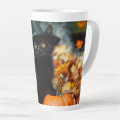 Halloween Black Cat und Pumpkin Milchtasse (Rechte Ecke)