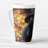 Halloween Black Cat und Pumpkin Milchtasse (Linke Ecke)