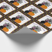 Halloween Black Cat und Pumpkin Niedlich Geschenkpapier (Ecke)