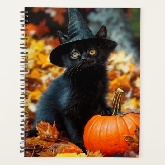 Halloween Black Cat und Pumpkin Planer (Vorderseite)