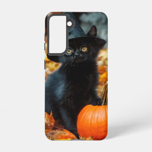 Halloween Black Cat und Pumpkin Samsung Galaxy Hülle