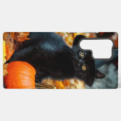 Halloween Black Cat und Pumpkin Samsung Galaxy Hülle (Rückseite (Horizontal))