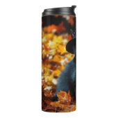 Halloween Black Cat und Pumpkin Thermosbecher (Nach links gedreht)