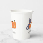 Halloween Black Cat und Pumpkins Pappbecher (Rechts)