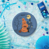 Halloween Black Cat und Pumpkins Pappteller (Party)