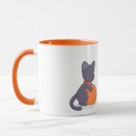 Halloween Black Cat und Pumpkins Tasse