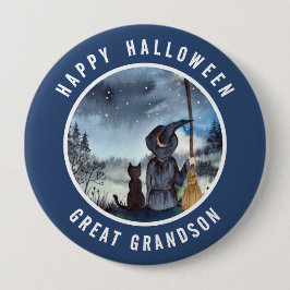 Halloween Black Cat und The Hexenkratzer Nacht Button