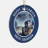 Halloween Black Cat und The Hexenkratzer Nacht Keramik Ornament (Rechts)