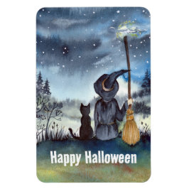 Halloween Black Cat und The Hexenkratzer Nacht Magnet