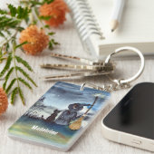 Halloween Black Cat und The Hexenkratzer Nacht Schlüsselanhänger (Vorderseite rechts)