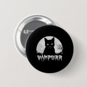 Halloween Black Cat Vampire mit Vollmond - Vampu Button (Vorne & Hinten)