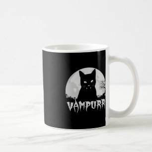 Halloween Black Cat Vampire mit Vollmond - Vampu Kaffeetasse