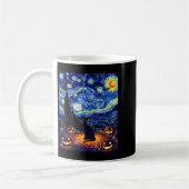 Halloween Black Cat Van Gogh Starry Night Cat Cost Kaffeetasse (Links)