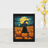 Halloween Black Cat Van Gogh Witch Kawaii Pumpkin Karte (Gelbe Blume)