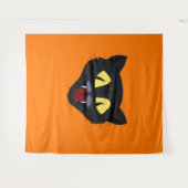Halloween Black Cat Wandteppich (Vorderseite (Horizontal))