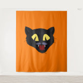 Halloween Black Cat Wandteppich (Vorderseite)