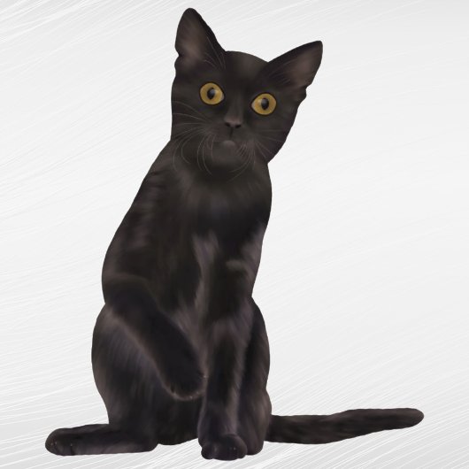 Halloween Black Cat Watercolor Aufkleber