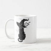 Halloween Black Cat Witch Hat Moon Kaffeetasse (Links)