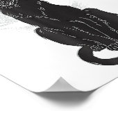 Halloween Black Cat Witch Hat Moon Poster (Ecke)